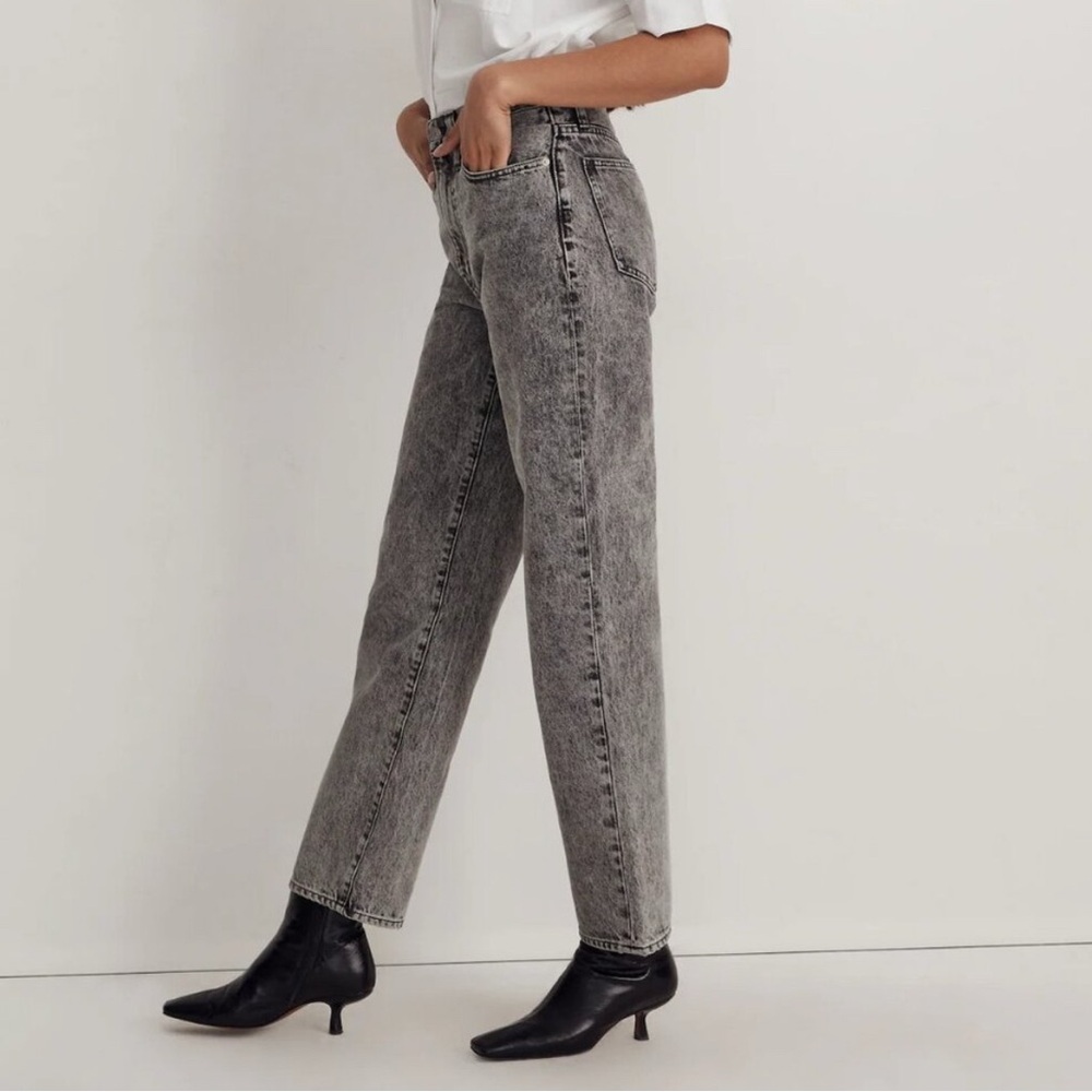 Madewell Acid Wash Gray Perfect Vintage Straight Jeans